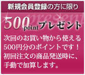 初回購入者の方に限り500ポイントプレゼント